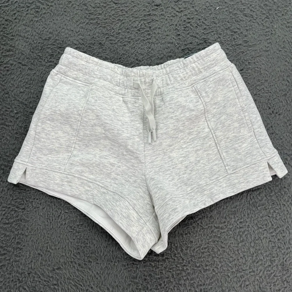 DSG Girls Sport Fleece Mid Rise Relaxed Fit Shorts Light Heather Grey XS